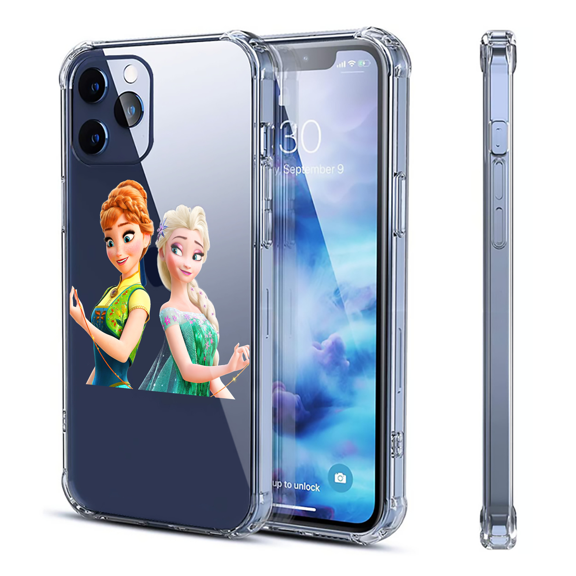 （画像用） アナと雪の女王 アンナ エルサ Frozen Anna Elsa 【iPhone 12シリーズ対応】透明スマホケース（クリアソフトケース）